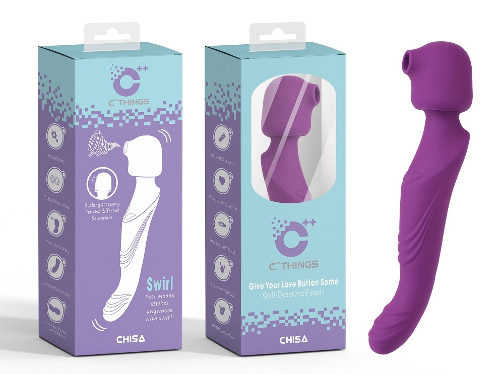 10 Vibration Patterns, 10 Knocking Patterns, 10 Suction Patt... Chisa - Swirl Sucking Vibe - Purple photo-6