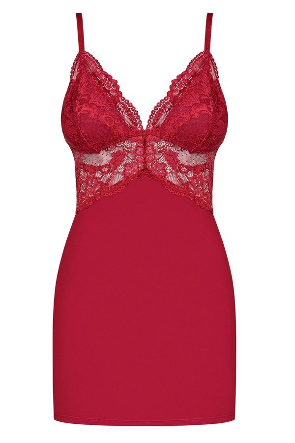 Close your eyes and think about a very pleasant experience. ... Obsessive - 810-CHE-3 Chemise & Thong - Ruby - S/M photo-7