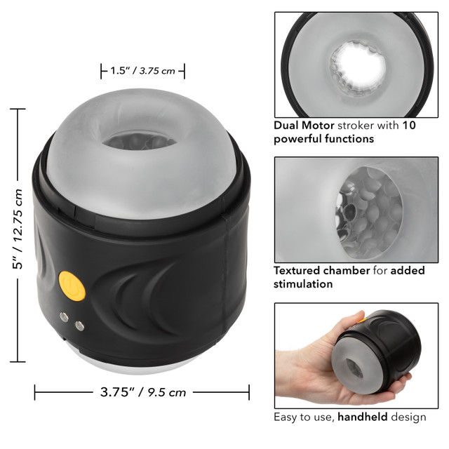 The Boundless Dual Motor Stroker is a vibrating, waterproof ... CEN - Boundless Dual Motor Masturbator - Black photo-11
