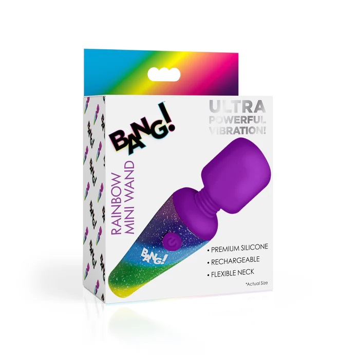 Elevate your self-love sessions with our high-performance vi... Bang! - Rainbow Mini Wand Vibrator photo-9