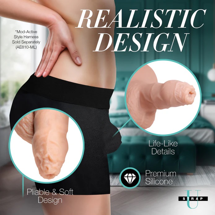 Silicone Packer is your perfect companion for an authentic l... Strap U - 5.1" Uncut Packer Dildo - Light photo-4