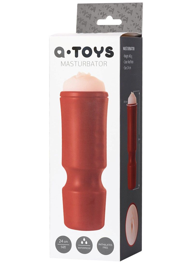 Compact masturbator in the form of a vagina, it is an incred... A-Toys - Pussy Masturbator - Red photo-8