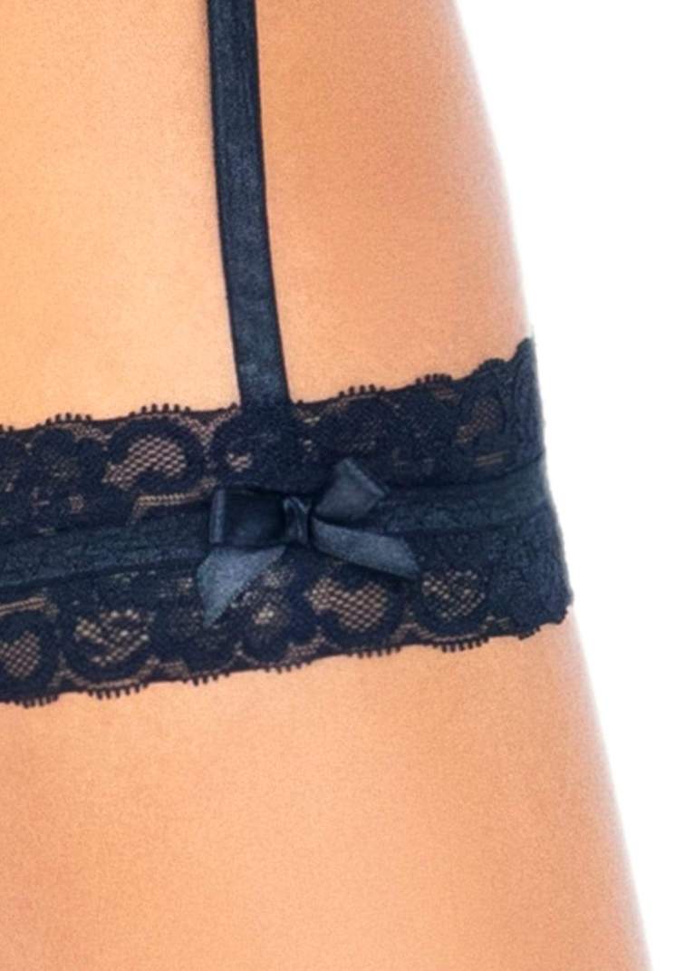 Entice your love with some naughty bedroom fun in this 3 PC ... Leg Avenue - Pure Bliss Lingerie Set - Black - M/L photo-6