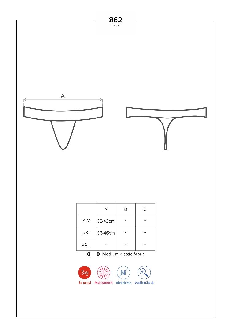 This beautiful and tempting design will emphasize your femin... Obsessive - 862-THO-1 Thong - Black - L/XL photo-8