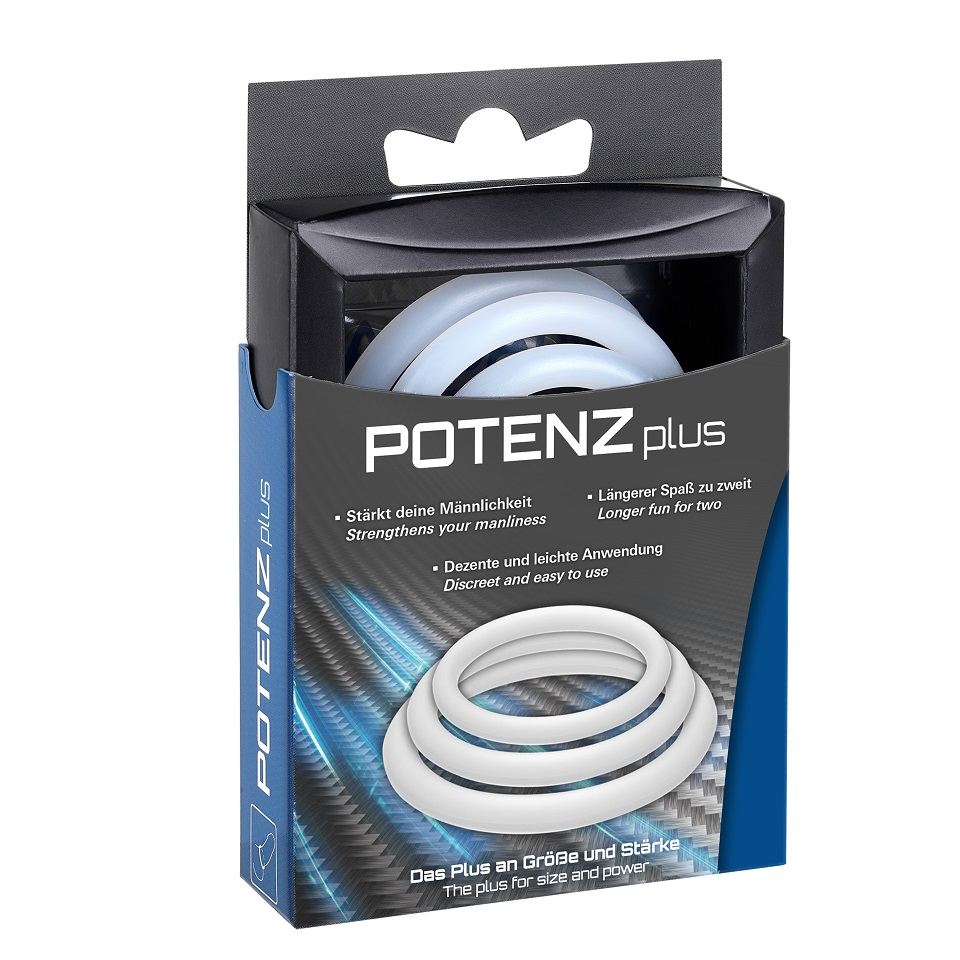 Get your manliness in shape! Simply slide over your penis an... Joy Division - POTENZplus Ring Set - Clear photo-3