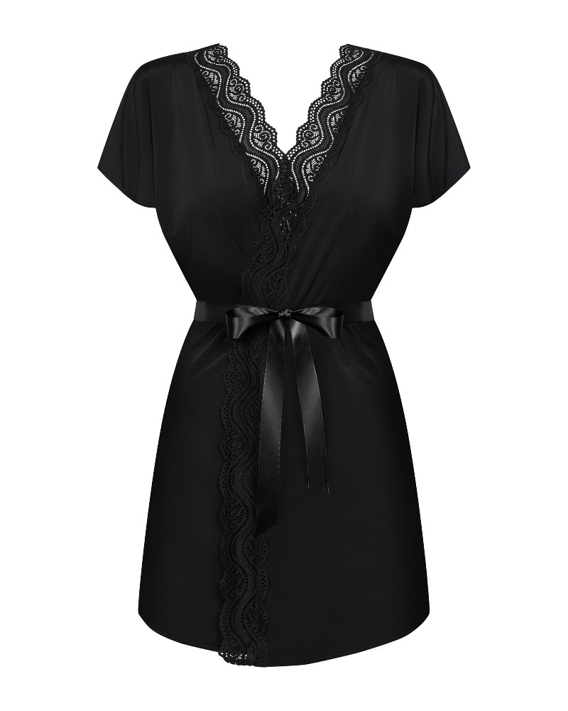 You'll get a thrill of pleasure soon! You’ll feel super ... Obsessive - Diyosa Peignoir - Black - S/M photo-7