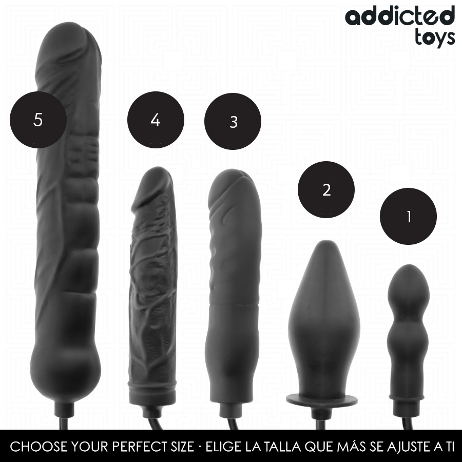 Addicted Toys - Inflatable Double Anal Plug - Black photo-8