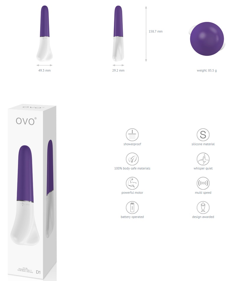 ovo D1 is made of 100% body safe silicone, with silky sm... Ovo - D1 Mini Vibe - Lilac photo-4