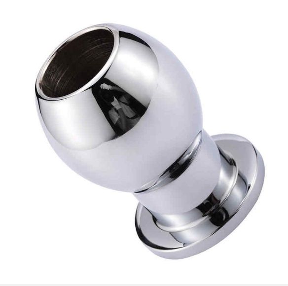 Material: aluminium alloy MT - Hollow Anal Plug 65x45mm - Silver photo-3
