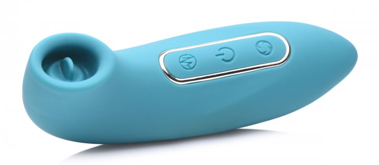 Twin toys crafted for tandem pleasure! Built for those who l... Inmi - Entwined Thumping Egg & Licking Stimulator - Blue photo-4
