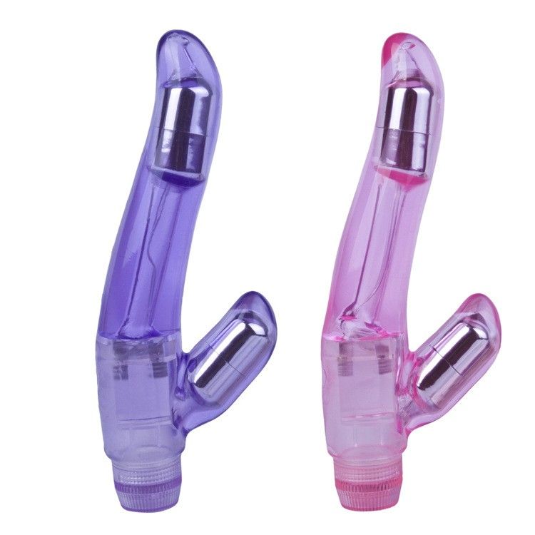 This Naughty Rabbit vibrator has an 8.7" long beaded pr... Aphrodisia - Crystal Curvaceous Stimulator Vibe - Pink photo-3