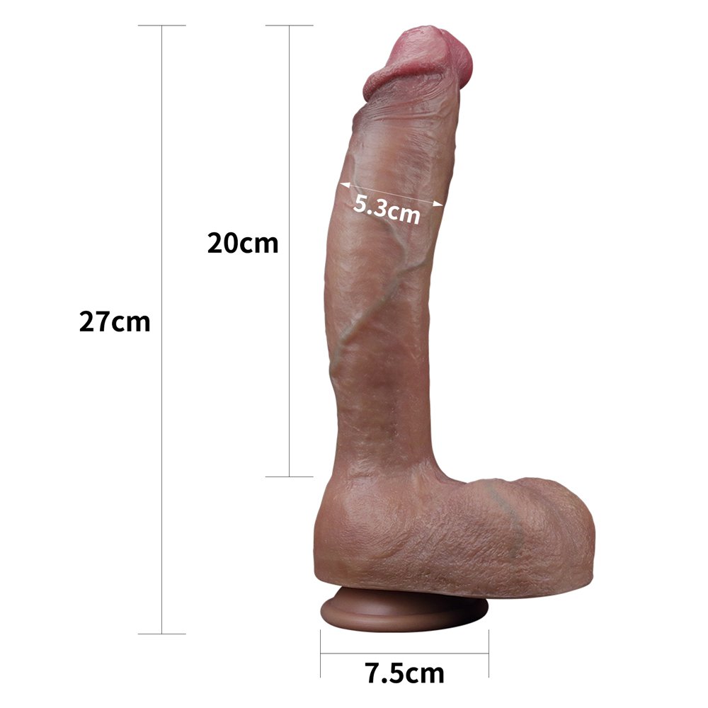 Built to deliver the most lifelike satisfaction, Love Toy Du... Lovetoy - 10.5'' Dual Layered Platinum Silicone Cock photo-20