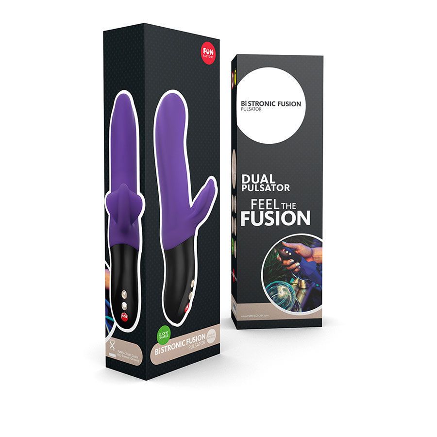 Bi Stronic Fusion表面每一層紋理設計增強抽插刺激。微彎曲的外形設計,精準刺激G點,同時按摩陰蒂。這款產品... Fun Factory - Bi Stronic Fusion 按摩棒 - 紫色 照片-12
