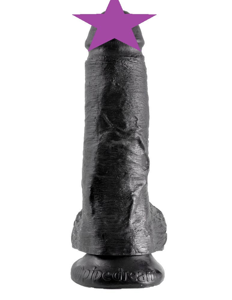 Do you want your first dildo to look and feel just like the ... King Cock - 8″ Cock With Balls - Black photo-2