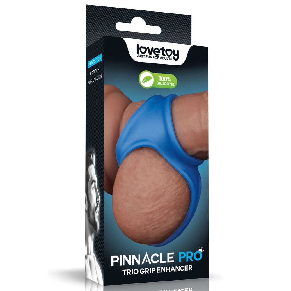 Unlock enhanced endurance and a more impressive profile with... Lovetoy - Pinnacle Pro Trio Grip Enhancer - Blue photo-11