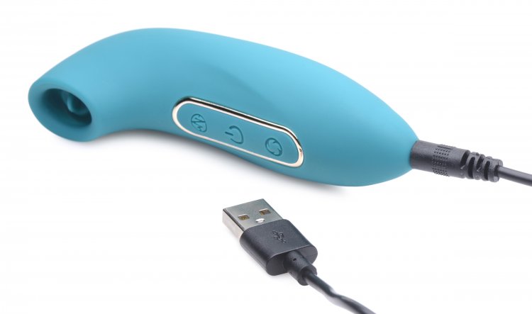 Twin toys crafted for tandem pleasure! Built for those who l... Inmi - Entwined Thumping Egg & Licking Stimulator - Blue photo-8