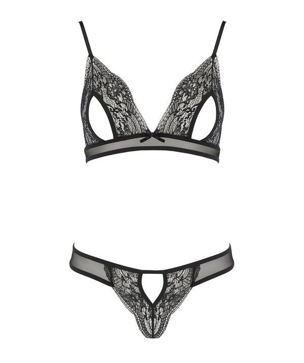 The elegant and sexy set will be the highlight of your roman... Avanua - Vendi Lingerie Set - Black - L/XL photo-4
