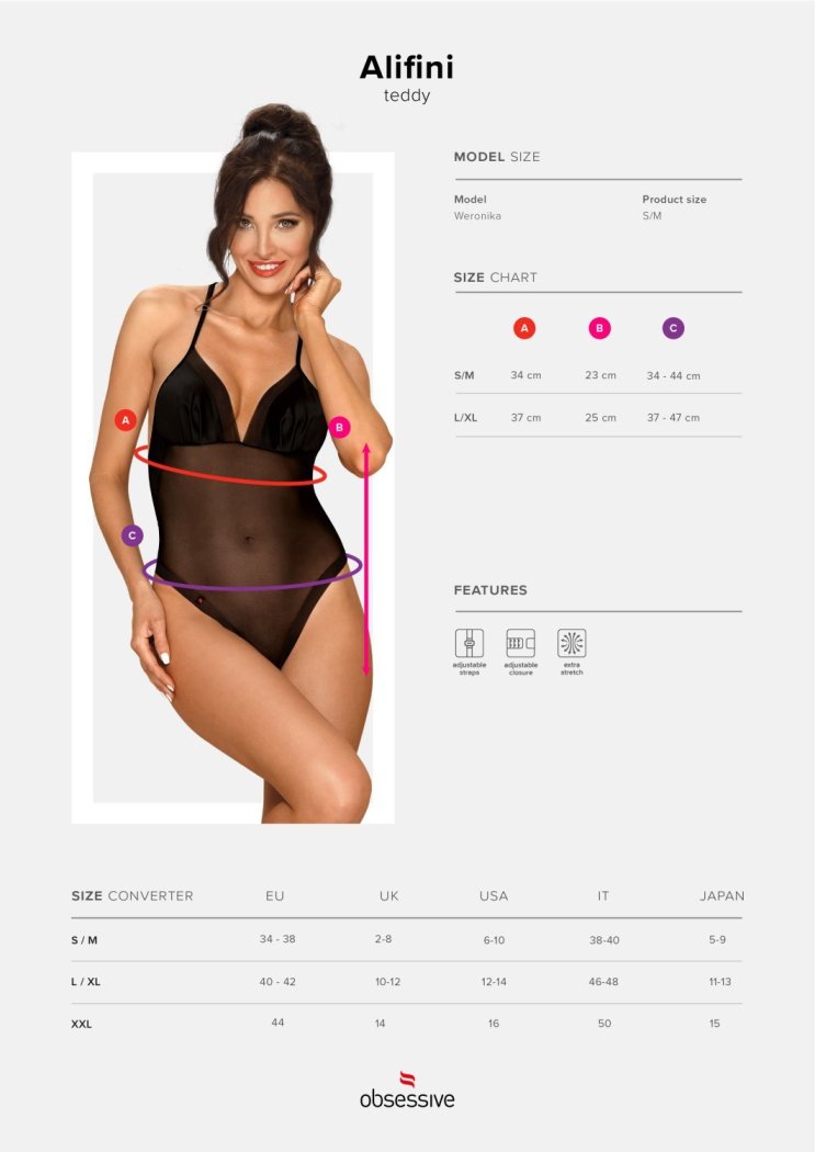 You’ll have a real treasure hidden underneath your everyday ... Obsessive - Alifini Teddy - Black - L/XL photo-9