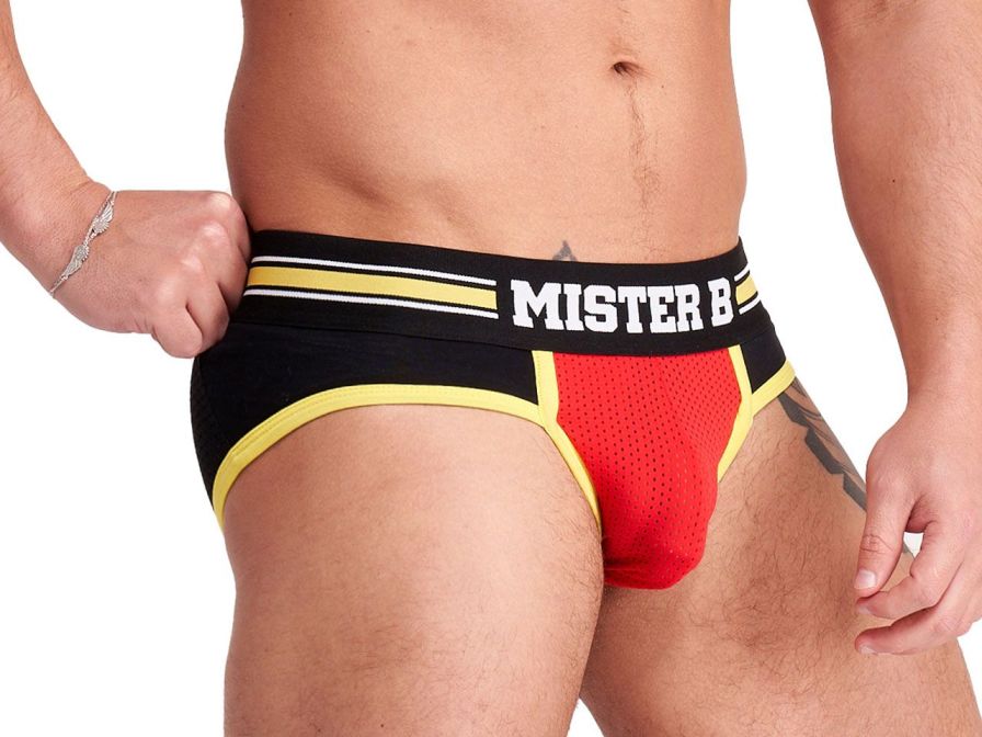 These jock briefs feature the signature Mister B Urban inner... Mister B - Urban Brussels Jock Brief - Red - M photo-3