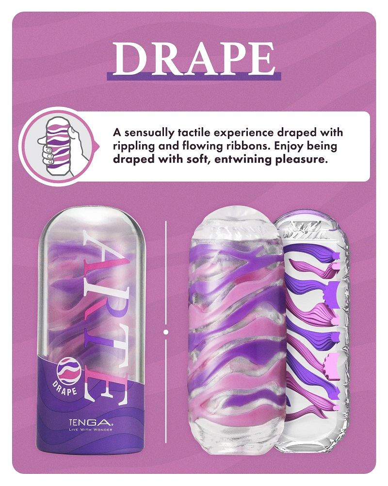 Soft yet firm, Tenga Arte Drape features delicate folds and ... Tenga - Arte Drape Masturbator photo-7