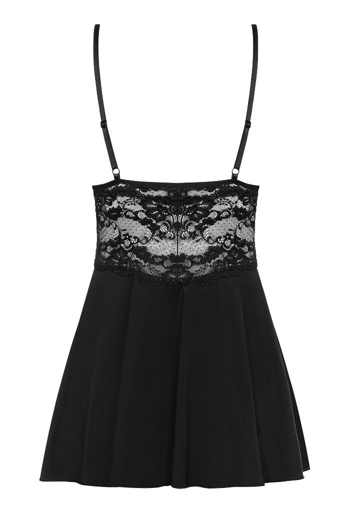 Flirty, feminine and coquettish. It will be a perfect choice... Obsessive - 810-BAB Babydoll & Thong - Black - L/XL photo-6