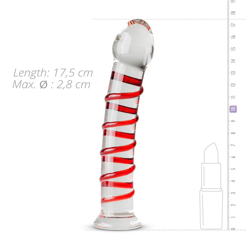 The perfect gift for yourself or your partner: this glass di... Gildo - Glass Dildo No. 15 - Red photo-4