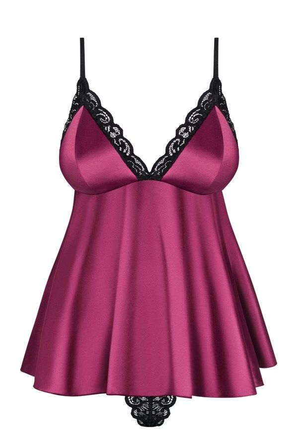 Aww yeah! You’re going to blush when you open a naughty box ... Obsessive - 845-BAB-5 Babydoll & Panties - Pink - S/M photo-7