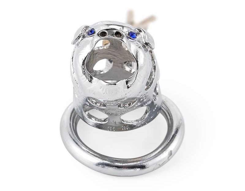 Silver chastity device in the shape of Chinese traditional z... MT - Wild Boar Chastity Cage 45mm - Silver photo-6