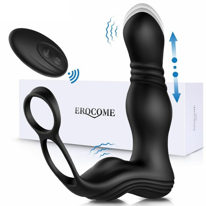 Sagittarius Thrusting Anal Plug with Cock Ring prodives you ... Erocome - Sagittarius - Black photo-9