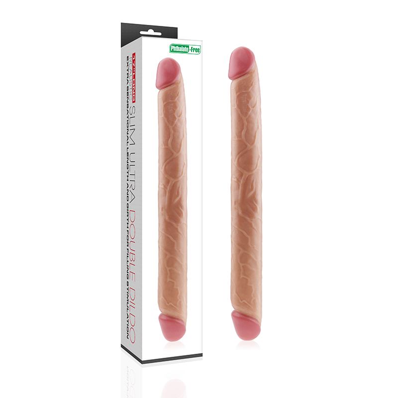 Realistic double ended dildo for solo and shared play for bo... Lovetoy - King Size Slim Ultra Double Dildo - Skin photo-9