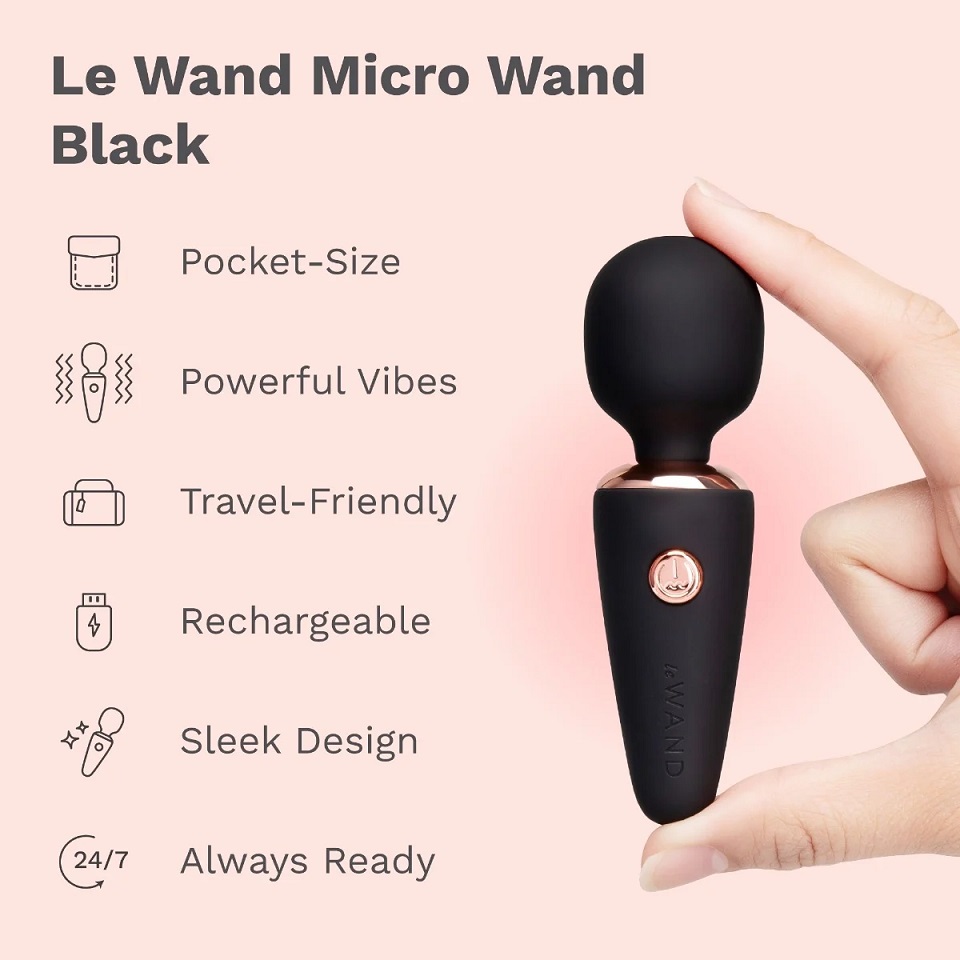 Le Wand - Mini Wand Pocket Massager - Black photo-3