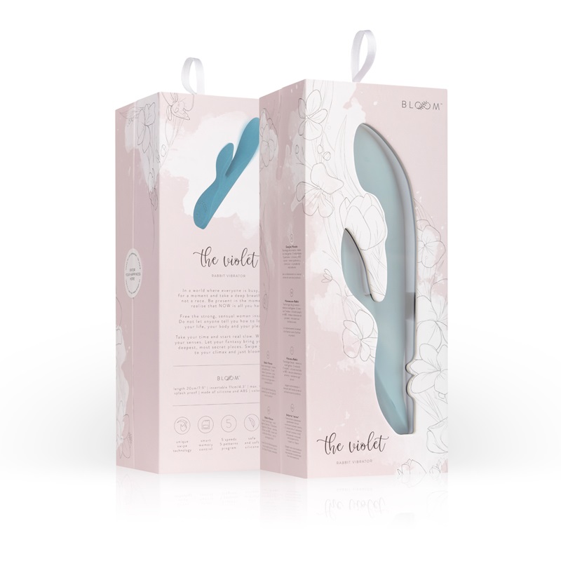 The Violet is a stylish rabbit vibrator from the elegant Blo... Bloom - Violet Rabbit Vibrator - Blue photo-14