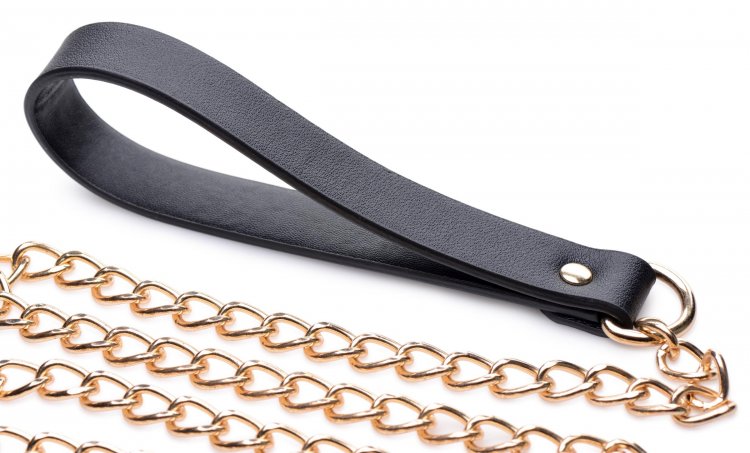 Master Series - Leashed Lover Chain Leash - Black photo-3