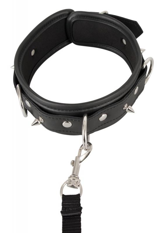 Vegan Fetish - Collar w Leash - Black photo-2