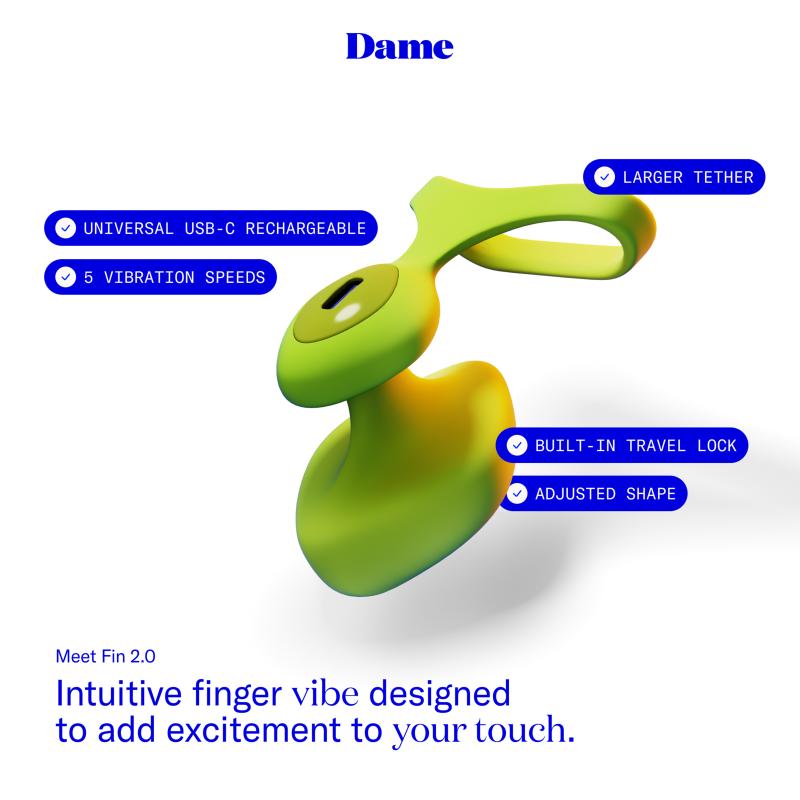 Dame - Fin 2.0 Finger Vibrator - Citrus photo-3
