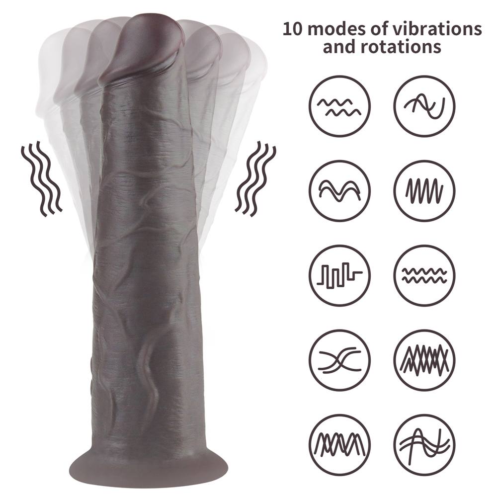 Lovetoy - 8" Dual Layered Rotator Dildo - Brown photo-10