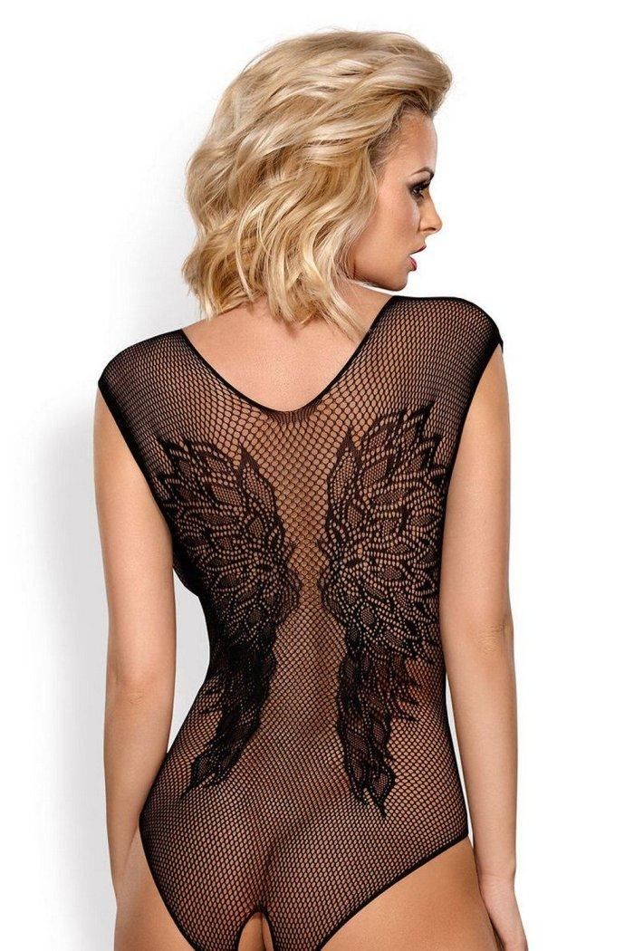 Elastic fishnet, naughty design and amazing pattern. What el... Obsessive - B112 Teddy - Black - XL/XXL photo-2