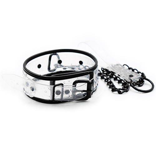 Toynary - SM29 Choker Collar w Chain - Clear photo