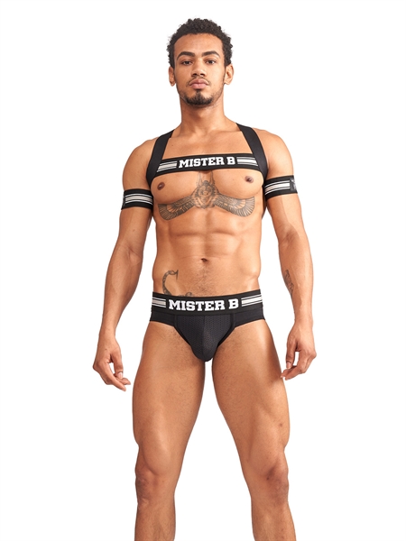 It’s party time! Look super hot with your Mister B Urban Clu... Mister B - Urban Club X-Back Harness - Striped Grey photo-3