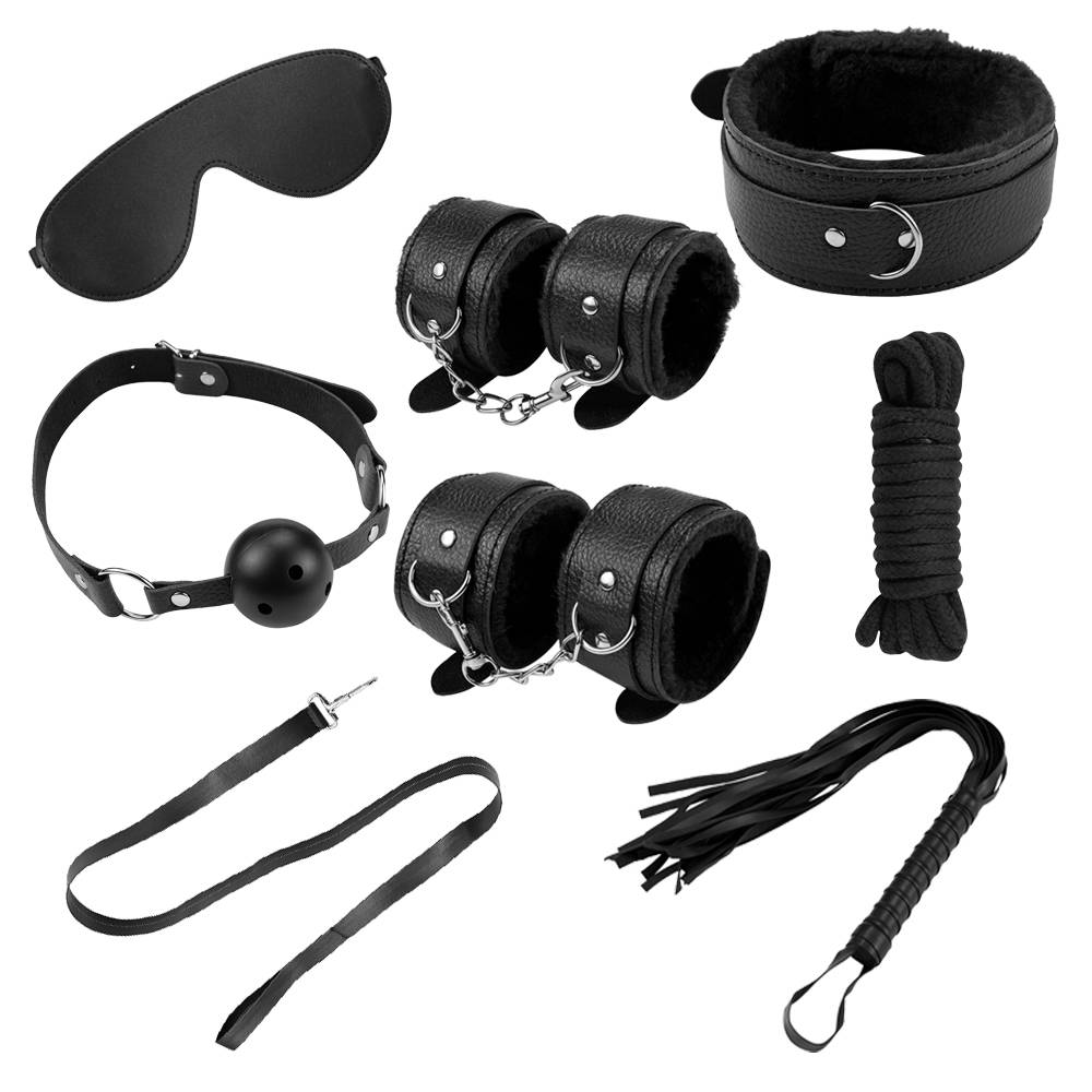 MT - Lichee Pattern Bondage Set w Fluff - Black
