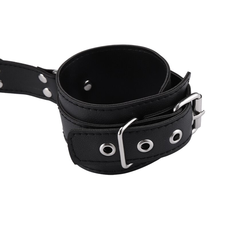 PU Leather handcuffs and ankle cuffs restraints MT - Hands to Ankle Restraint - Black photo-6
