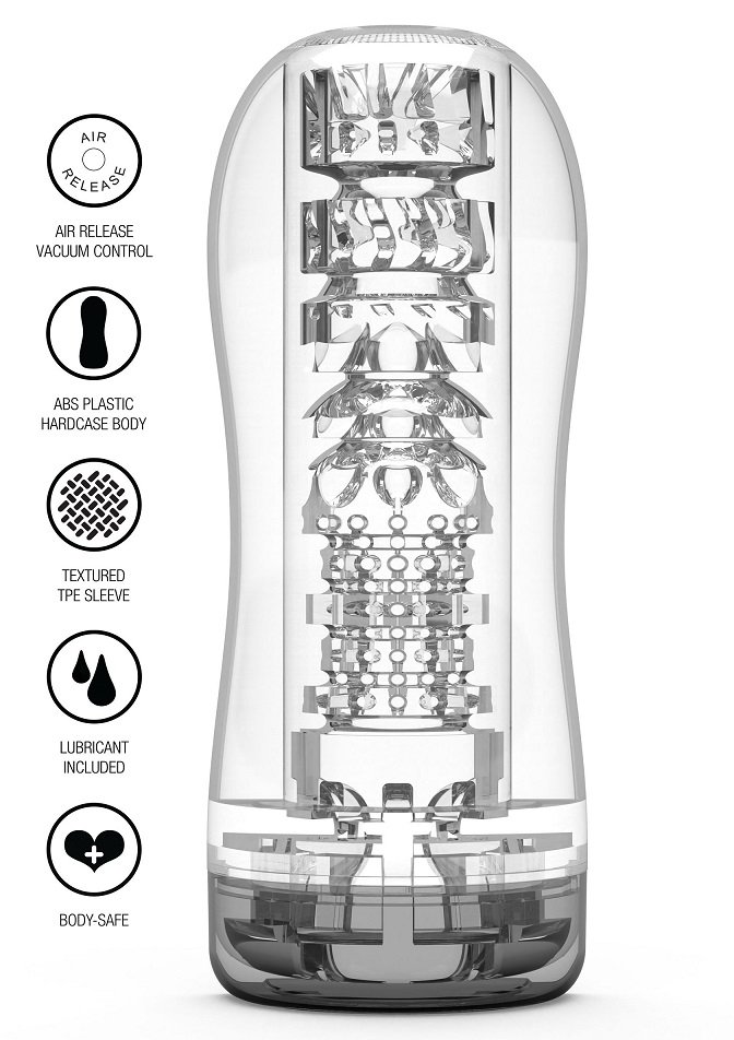 Unleash your inner hero and indulge in self-pleasure with th... ToyJoy - Hero Blast Vacuum Stroker - Clear photo-4