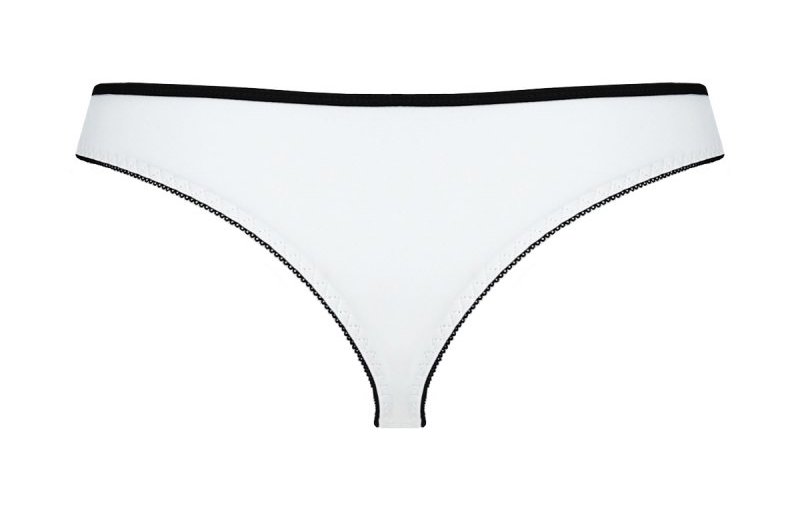 A sophisticated cut and classic white fabric with lace detai... Passion - Fenena Thong - White - L/XL photo-6