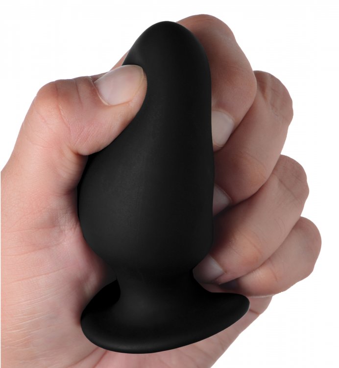 Available in 3 sizes, this squeezable, bendable butt plug ma... Squeeze-It - Anal Plug S-size - Black photo-3