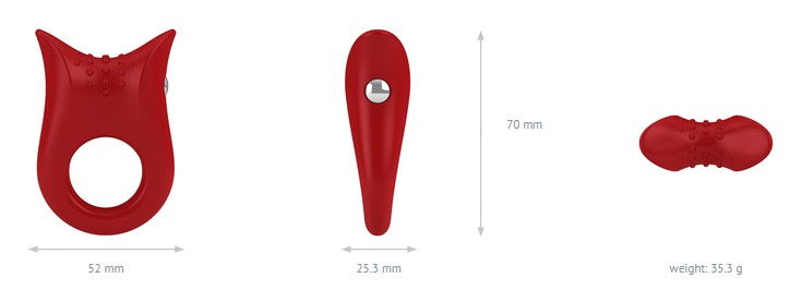 ovo B2 is made of 100% body safe silicone, with soft and... Ovo - B2 Vibro Ring - Red photo-4