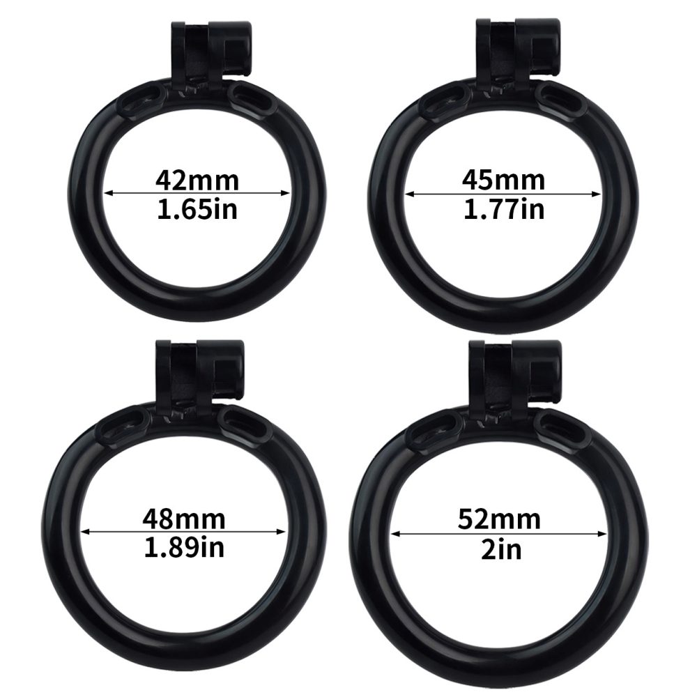 Material: Resin+304 Stainless steel
Cage inner diameter:... FAAK - Chastity Cage 45mm w Catheterization Hood - Black photo-9