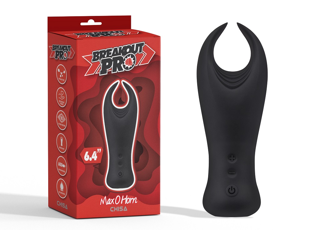 10 Speeds Vibrations, Unique Shape For Multiple Use, Phthala... Chisa - Max O Horn Vibro Masturbator - Black photo-2