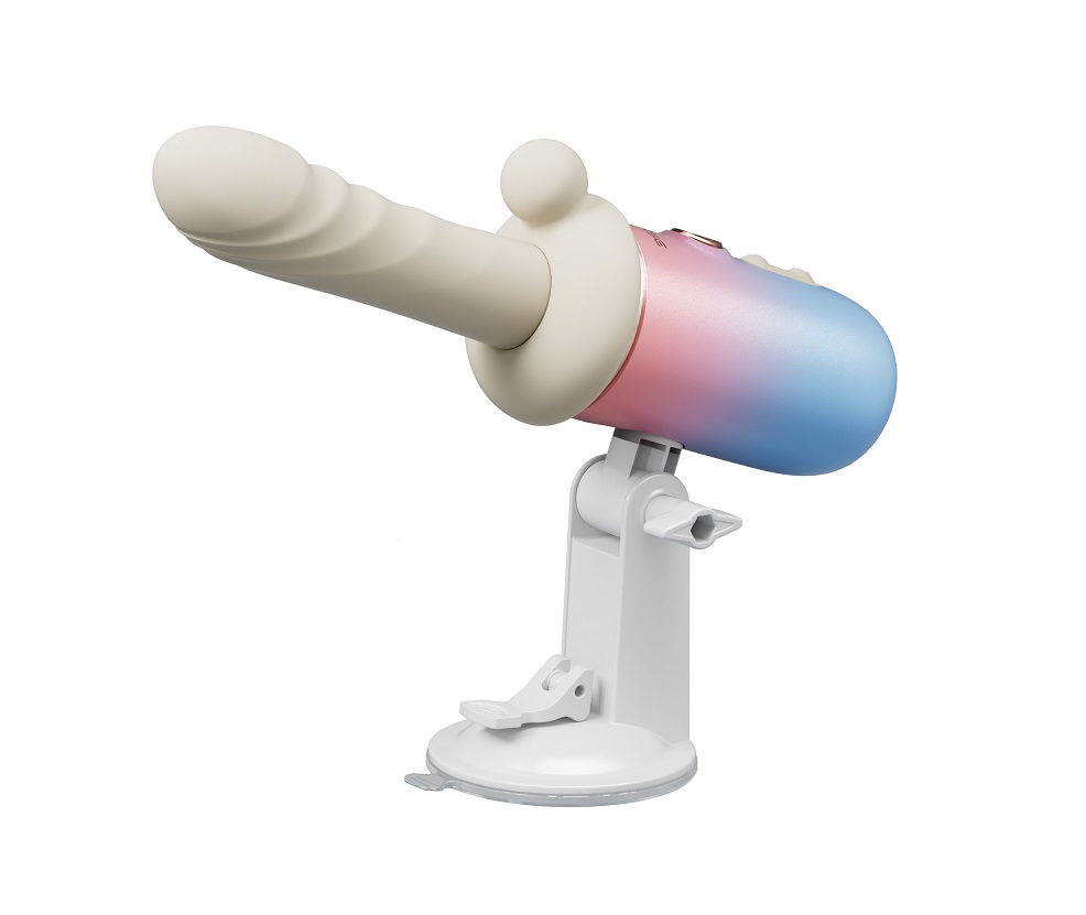 Designed to deliver targeted internal and external stimu... Lovense - Spinel APP Thrusting & Heating Dildo - Blue & Pink photo-3