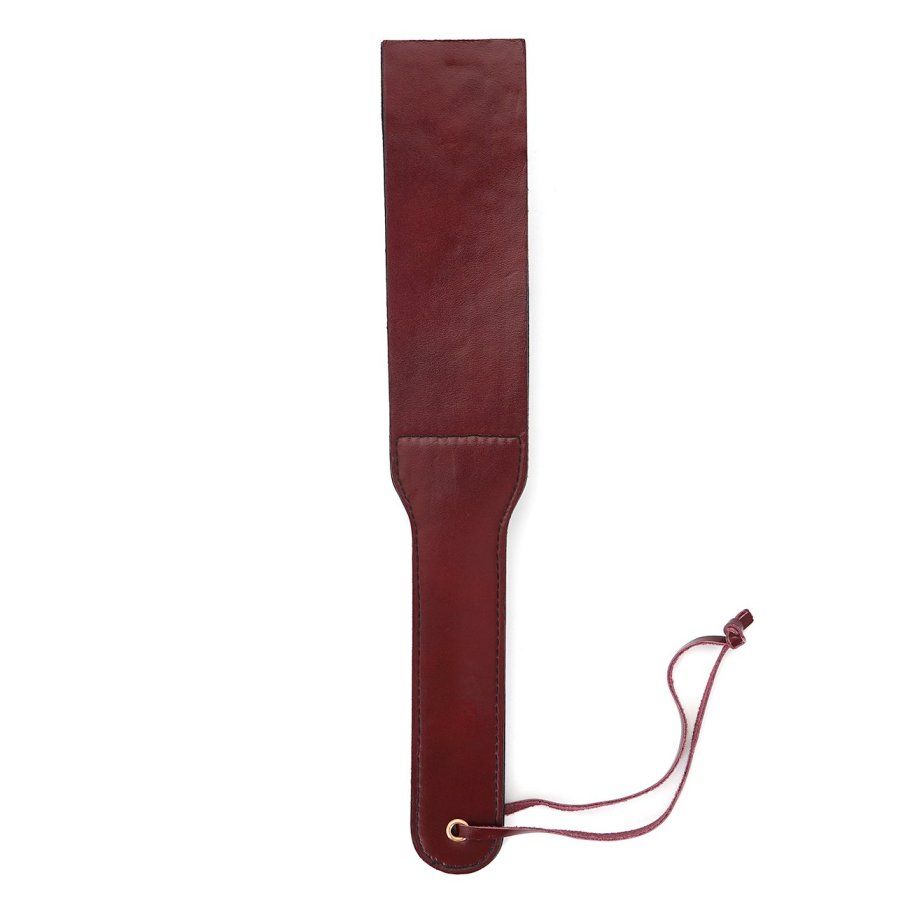 Explore 2 different kinds of pleasure using the dual-sided s... Liebe Seele - Leather Split Paddle - Wine Red photo-4