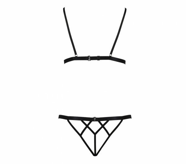 This set is an amazing and incredibly sexy piece of lingerie... Passion - Diabolina Crotchless Set - Black - S/M photo-4
